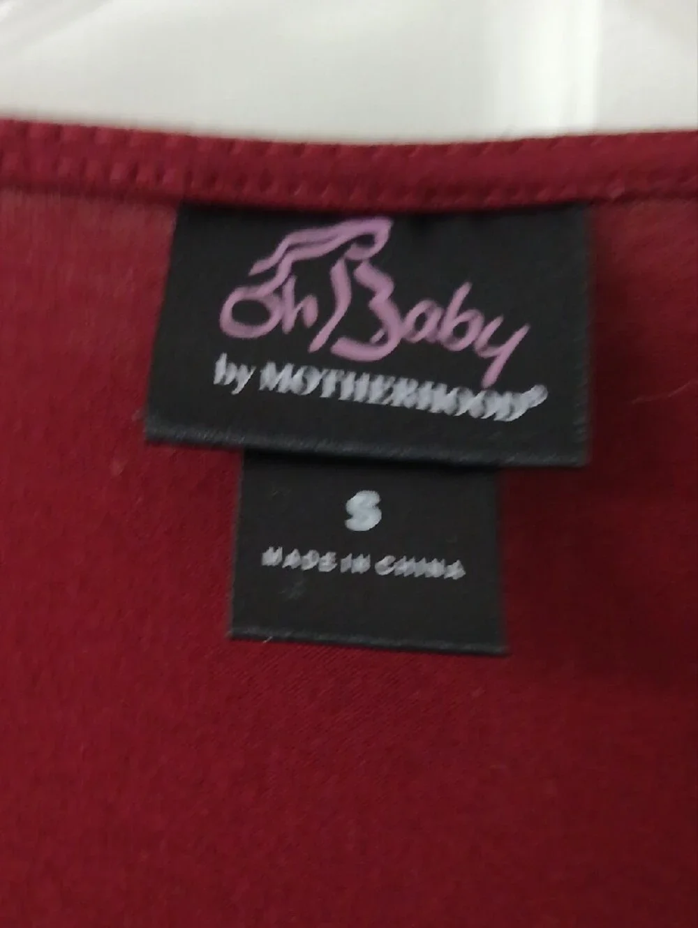 Oh Baby by Motherhood Deep Wine Long-Sleeve Wrap Tunic with Beaded Waist